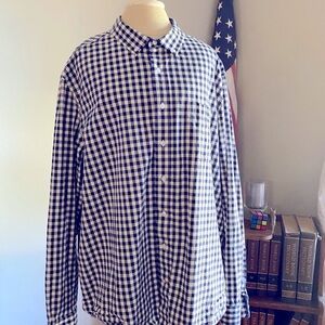 Men's checkered blue & white Button Down Shirt size 2XL